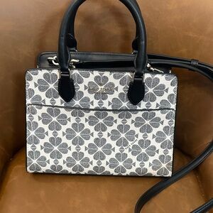 Kate Spade Black and White Floral Satchel